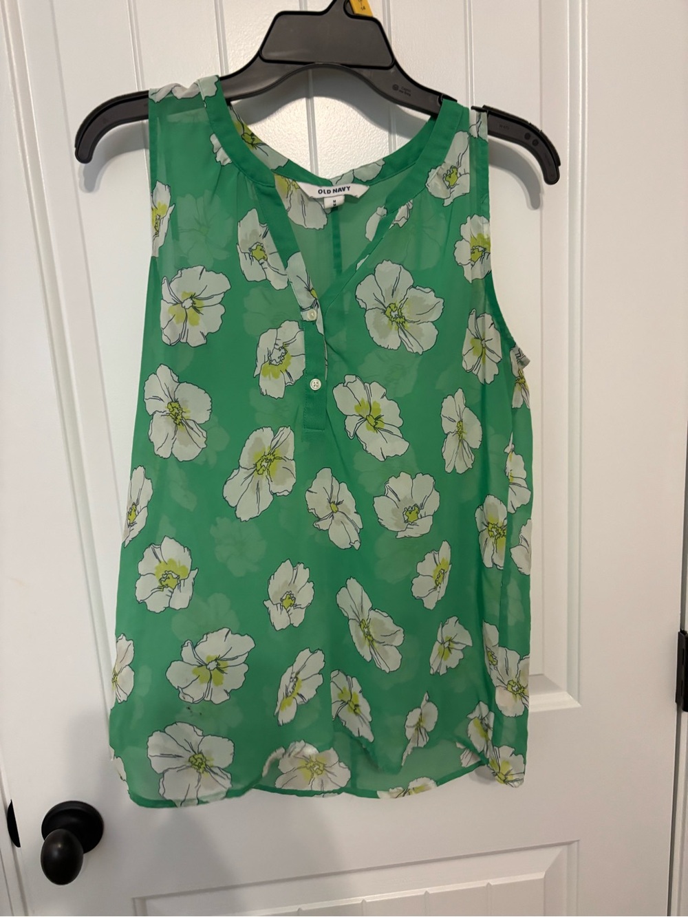Old Navy Green Floral Sleeveless Camisole